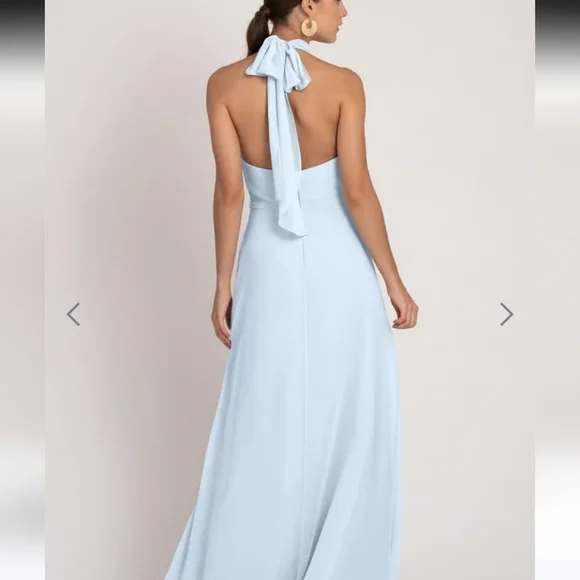 Jenny Yoo Brett A-Line Halter High Neck Chiffon Bridesmaid Formal Dress Size 22 - Picture 2 of 16